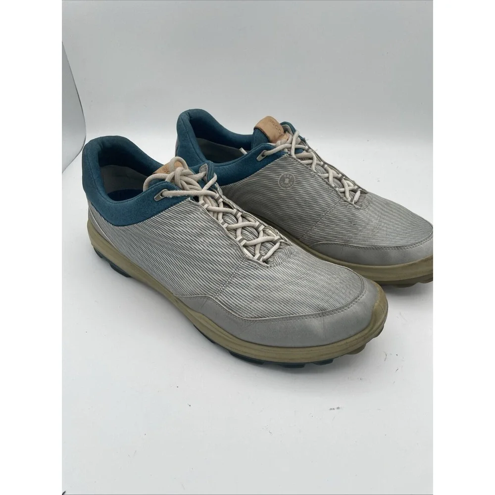 ECCO Mens Biom Hybrid 3 GoreTex Yak Leather White Gray Golf Shoes Size 13‎